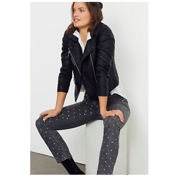 Anthropologie Pilcro and the Letterpress Beaded High Rise Slim Jeans NEW Size 27 - Picture 2 of 10